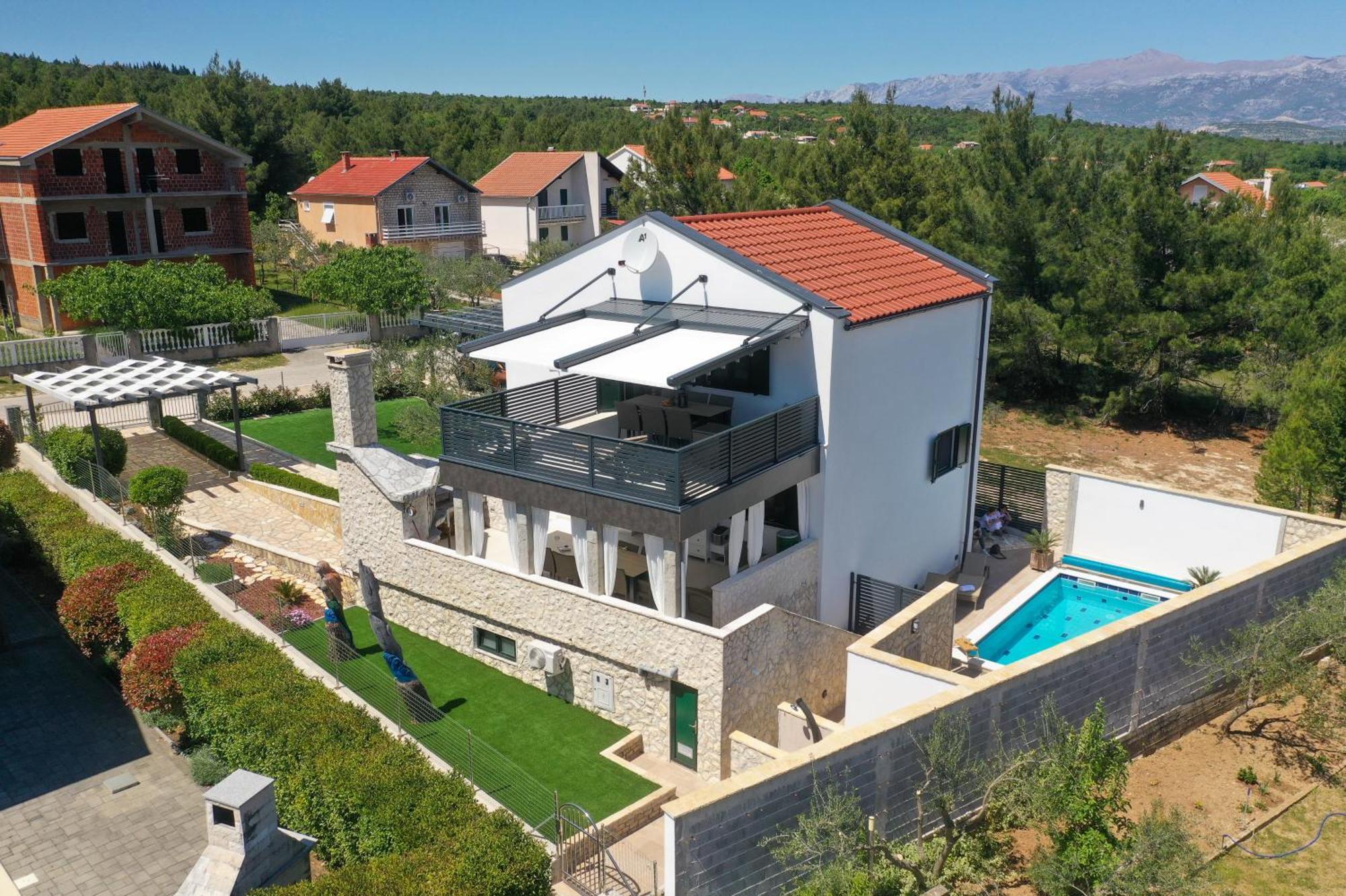 Apartment Vala, 4*, Sea View & Private Heated Pool Pridraga Luaran gambar